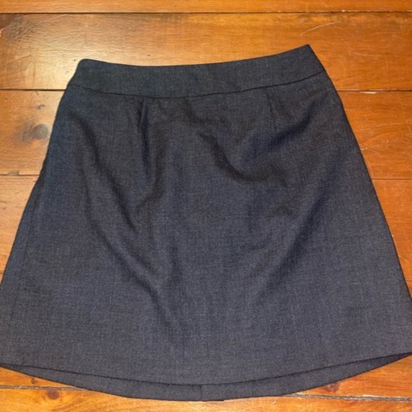 Gap Wool Blend Pleated Front Grey A Line Mini Skirt - Picture 9 of 13